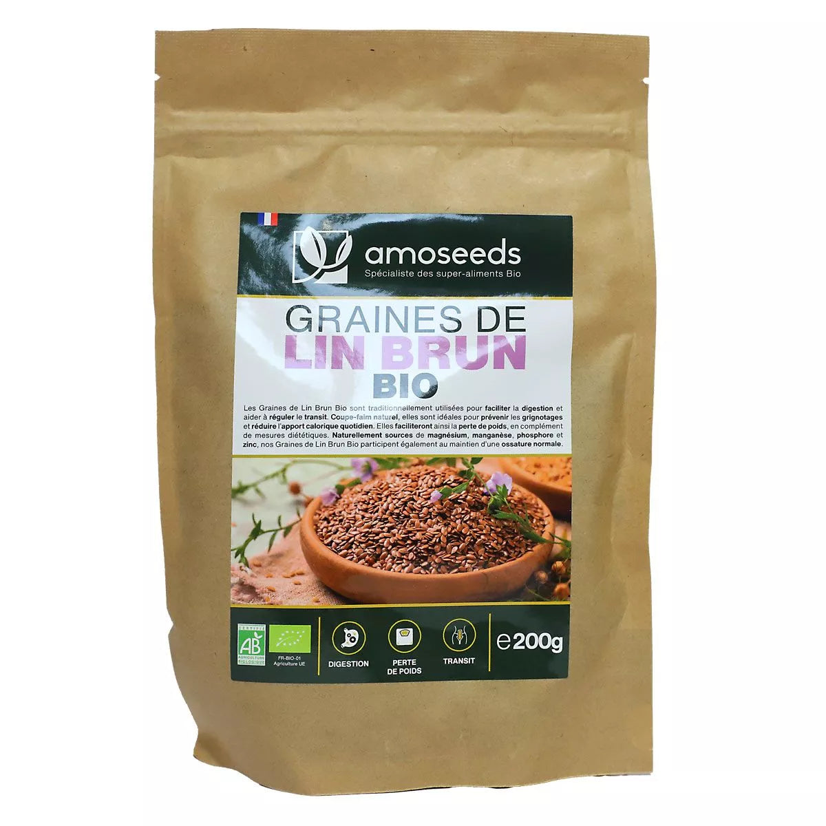 Graines de lin brun bio - AMOSEEDS
