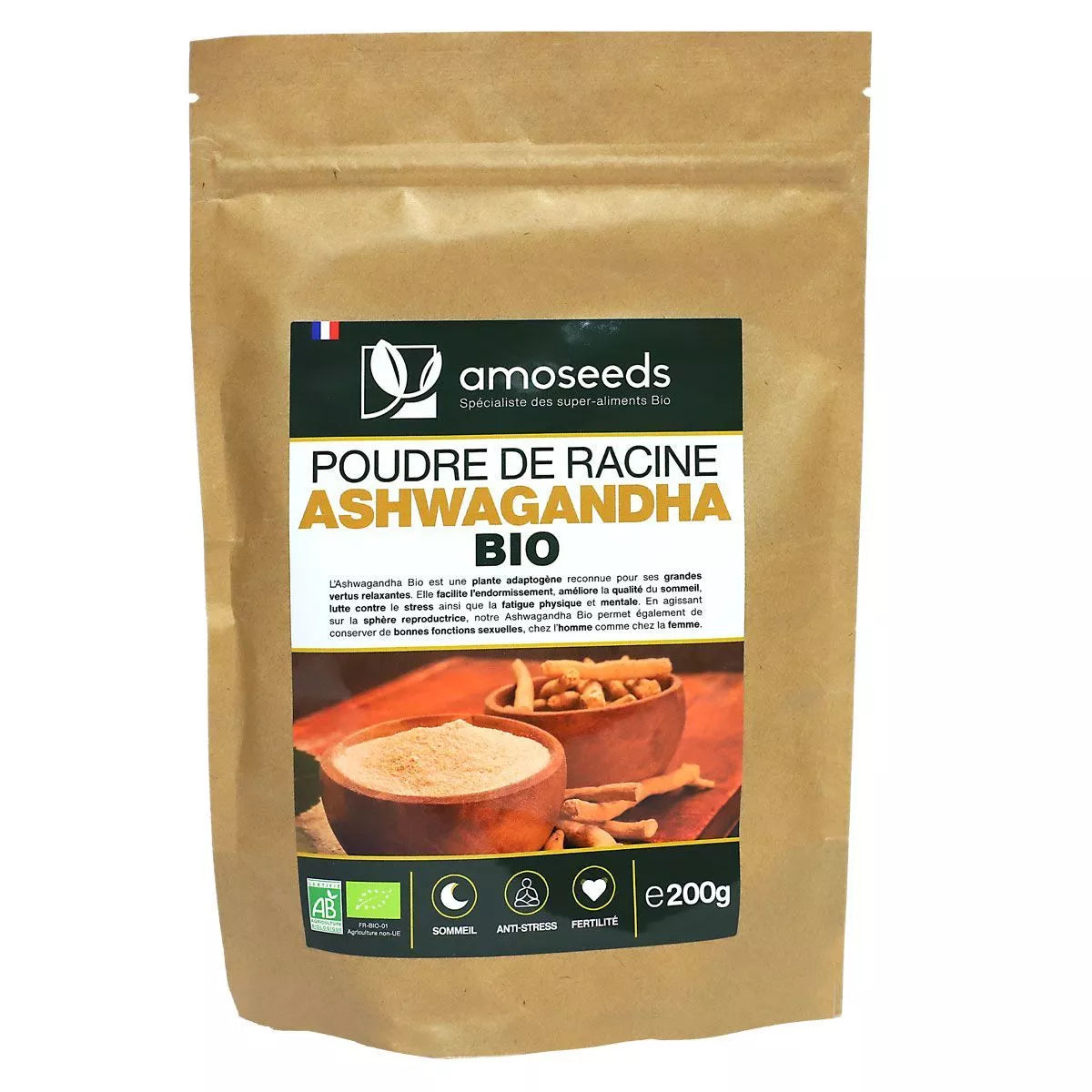 Ashwagandha Bio en poudre - AMOSEEDS