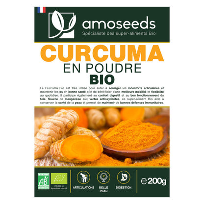 Curcuma en poudre Bio - AMOSEEDS
